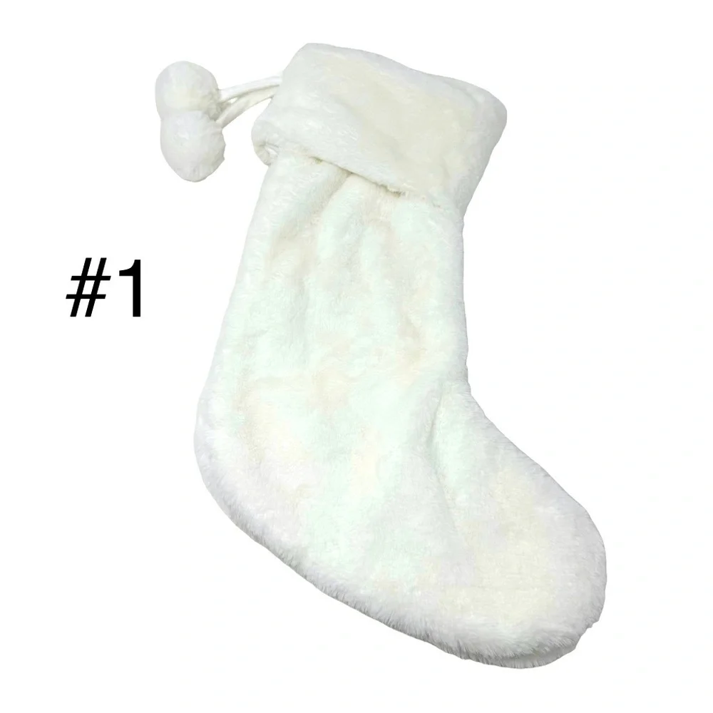 White Christmas Faux Fur Hanging Sticking 18”